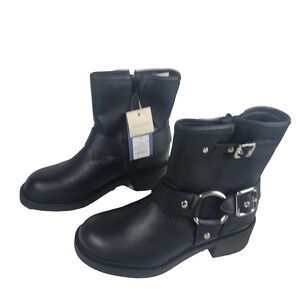Universial Thread Connor Harness Buckle Ankle Boots Black 6.5 Size Women's